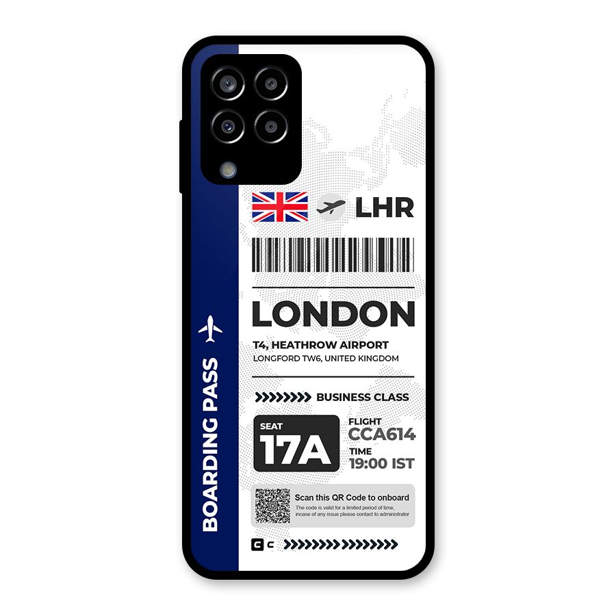International Boarding Pass London Glass Back Case for Galaxy M33