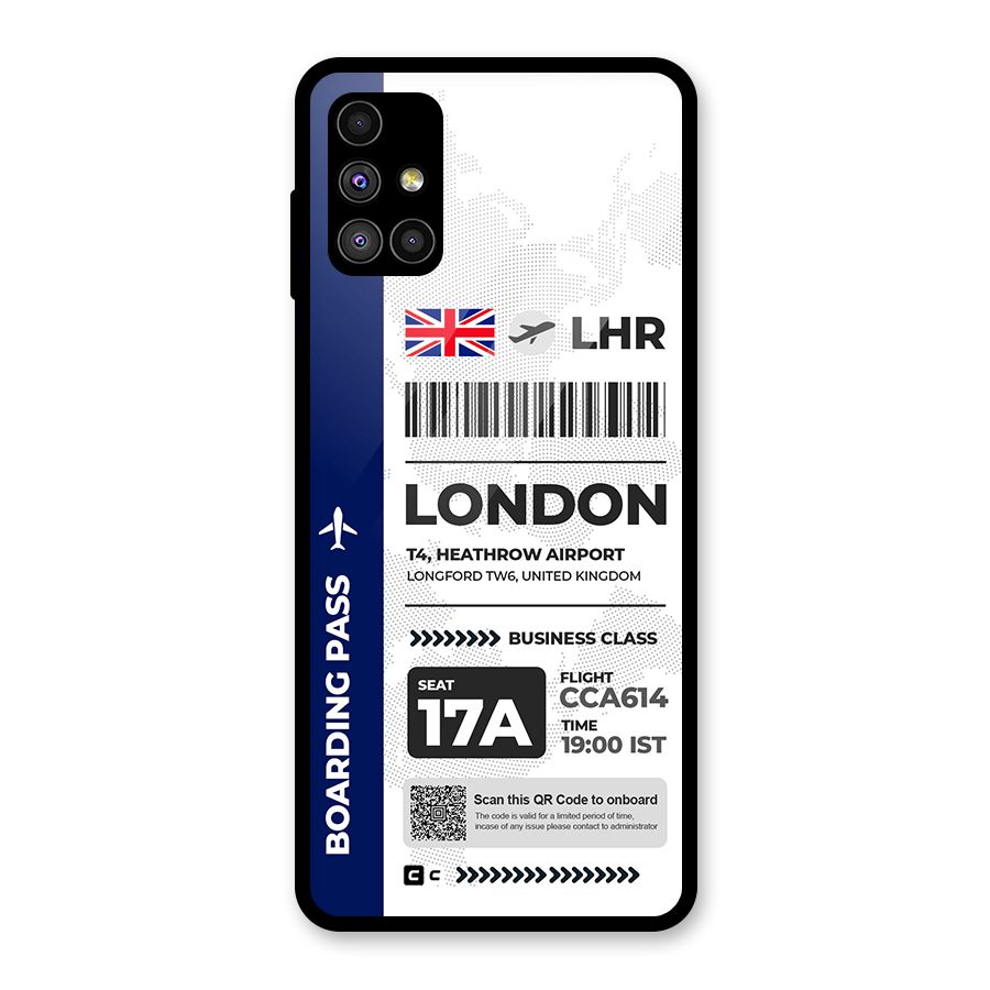 International Boarding Pass London Glass Back Case for Galaxy M51