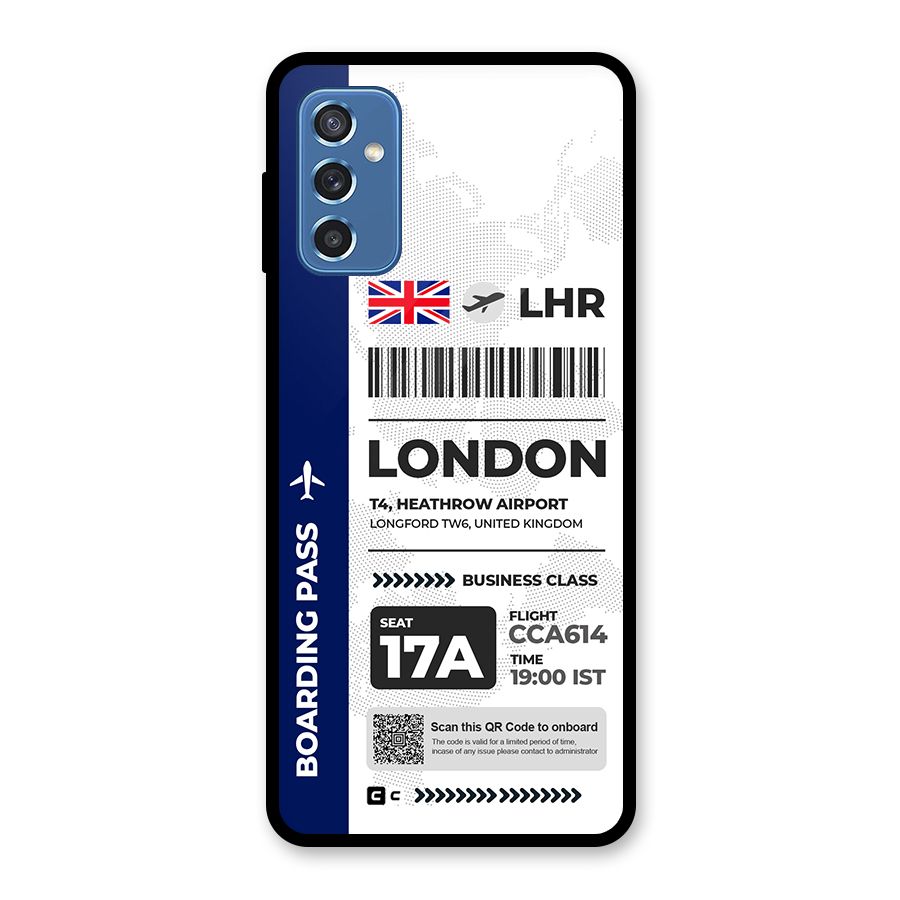 International Boarding Pass London Glass Back Case for Galaxy M52 5G