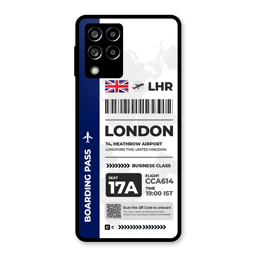 International Boarding Pass London Glass Back Case for Galaxy M53 5G