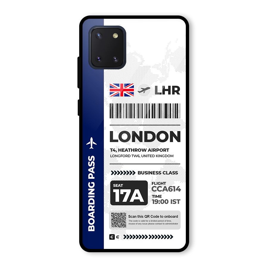 International Boarding Pass London Glass Back Case for Galaxy Note 10 Lite