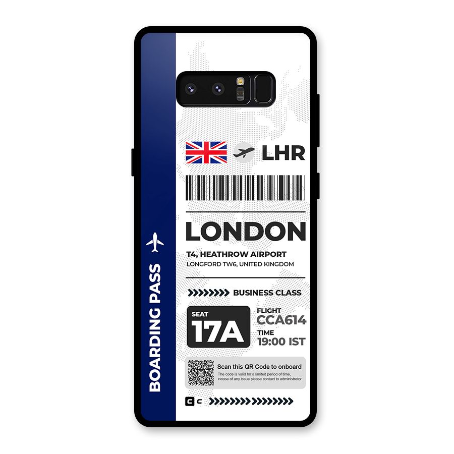 International Boarding Pass London Glass Back Case for Galaxy Note 8