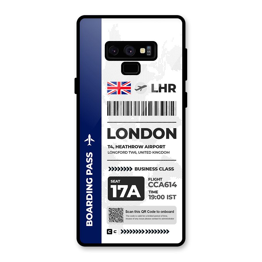 International Boarding Pass London Glass Back Case for Galaxy Note 9