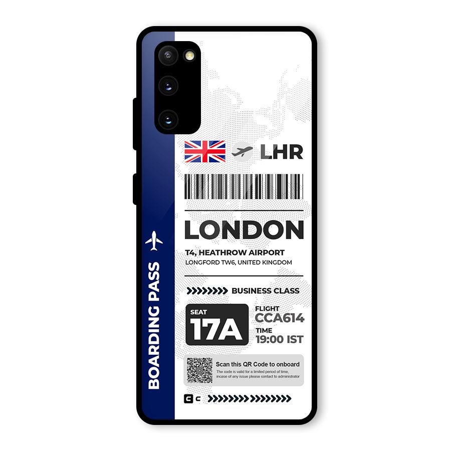 International Boarding Pass London Glass Back Case for Galaxy S20 FE
