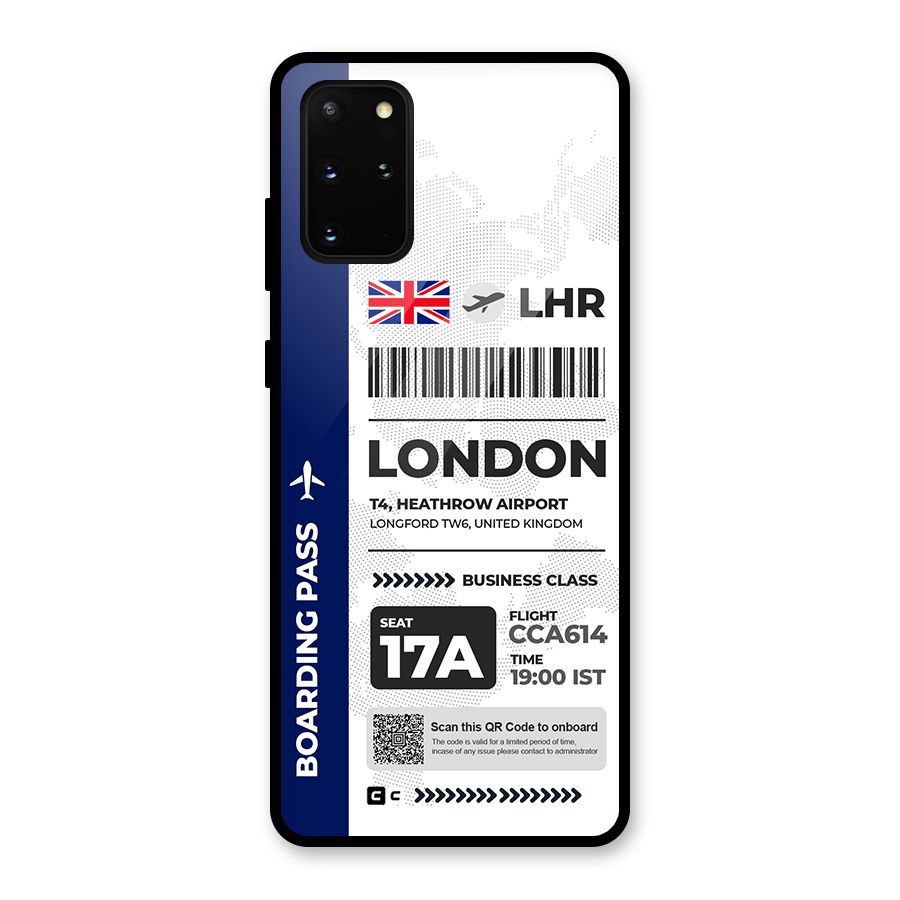 International Boarding Pass London Glass Back Case for Galaxy S20 Plus