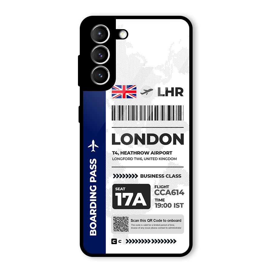 International Boarding Pass London Glass Back Case for Galaxy S21 5G