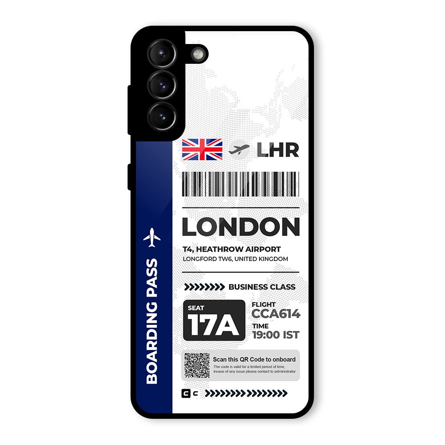 International Boarding Pass London Glass Back Case for Galaxy S21 Plus
