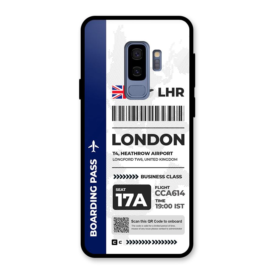 International Boarding Pass London Glass Back Case for Galaxy S9 Plus