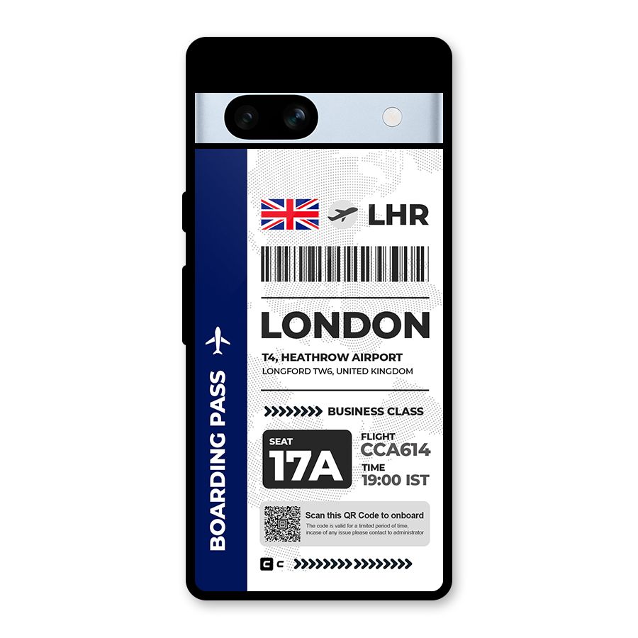 International Boarding Pass London Glass Back Case for Google Pixel 7a