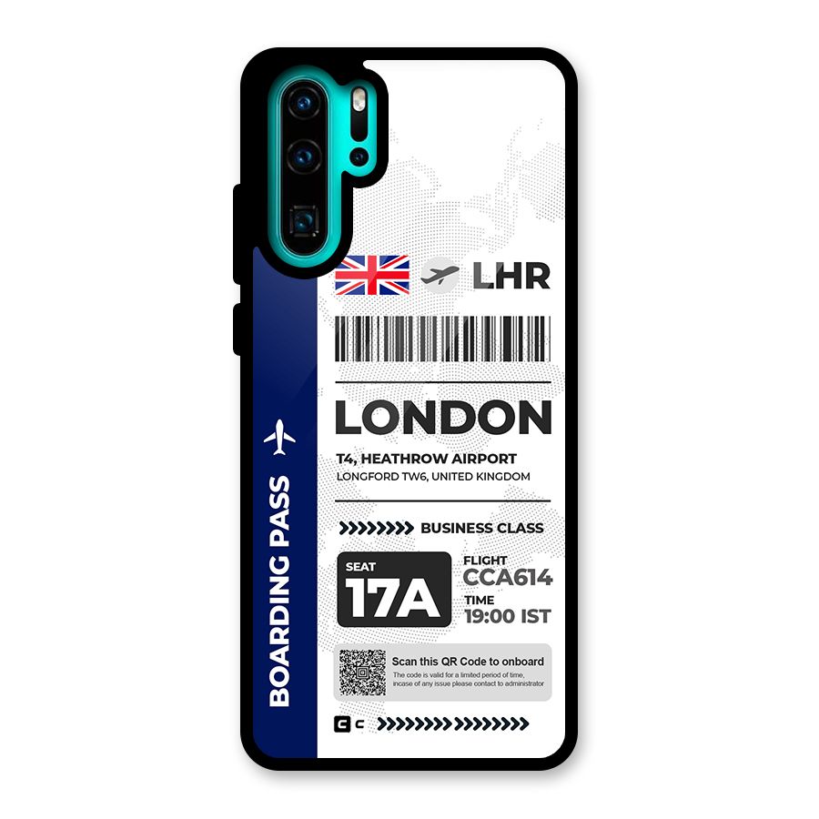 International Boarding Pass London Glass Back Case for Huawei P30 Pro
