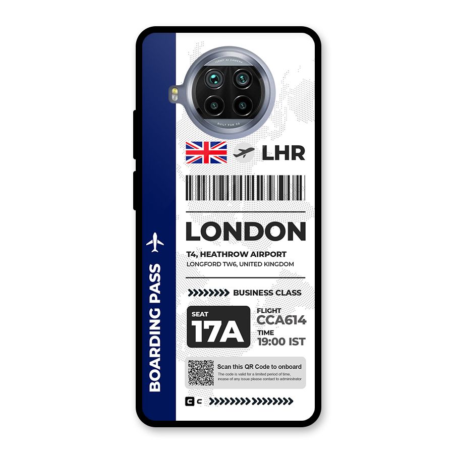 International Boarding Pass London Glass Back Case for Mi 10i