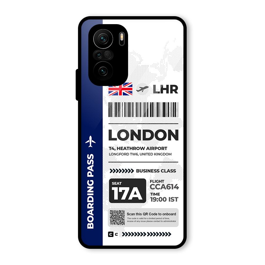International Boarding Pass London Glass Back Case for Mi 11X Pro
