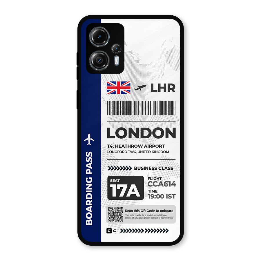 International Boarding Pass London Metal Back Case for Moto G13