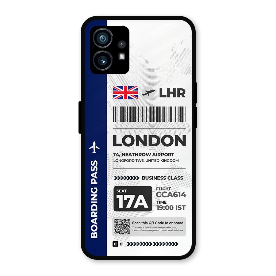 International Boarding Pass London Metal Back Case for Nothing Phone 1