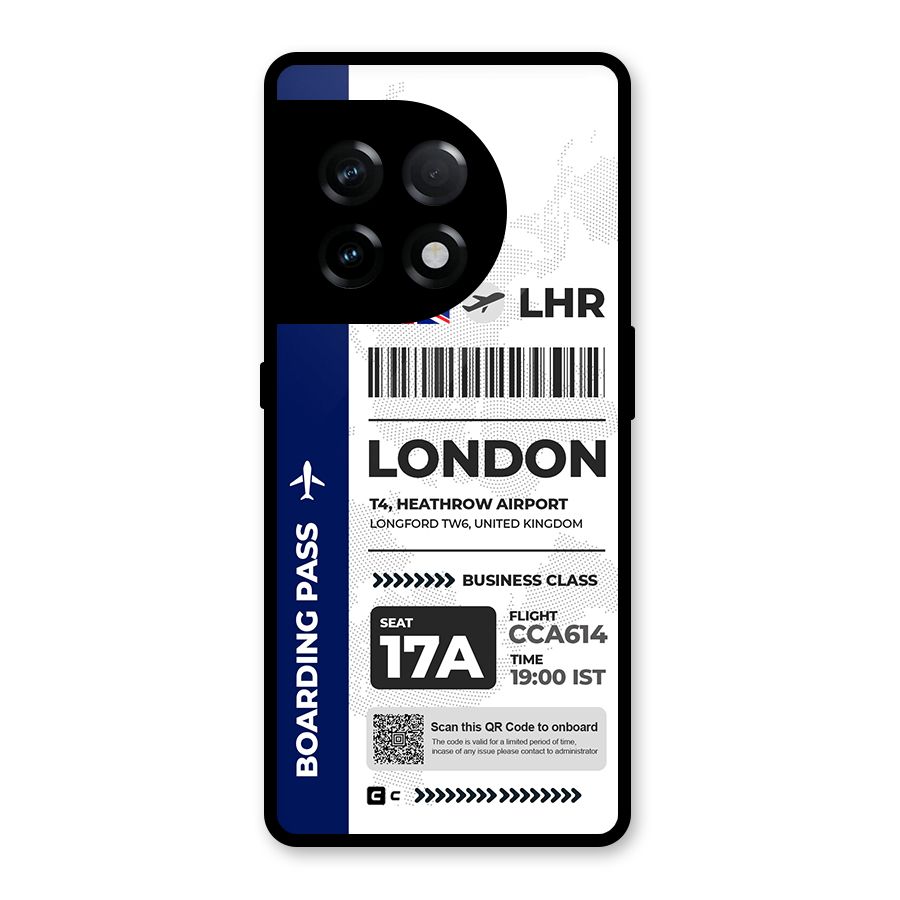 International Boarding Pass London Glass Back Case for OnePlus 11R
