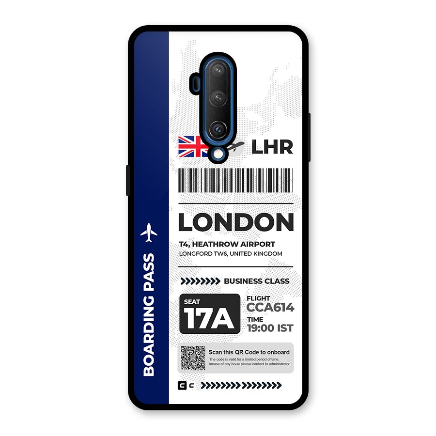 International Boarding Pass London Glass Back Case for OnePlus 7T Pro