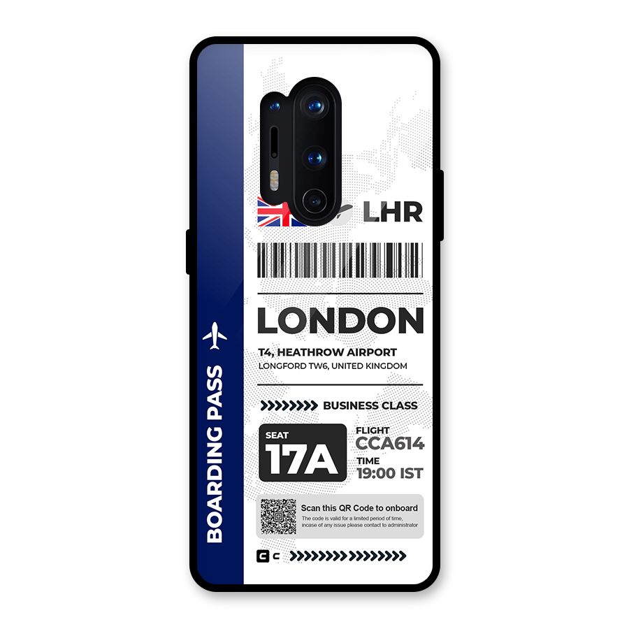 International Boarding Pass London Glass Back Case for OnePlus 8 Pro