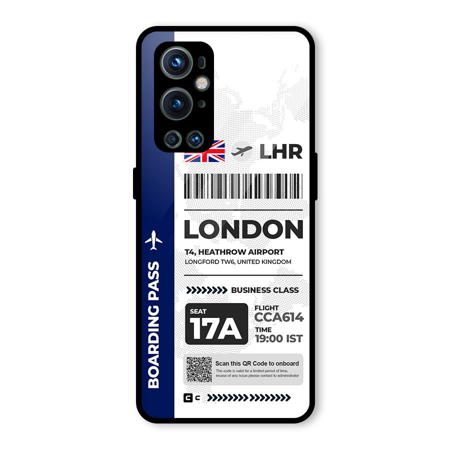 International Boarding Pass London Glass Back Case for OnePlus 9 Pro
