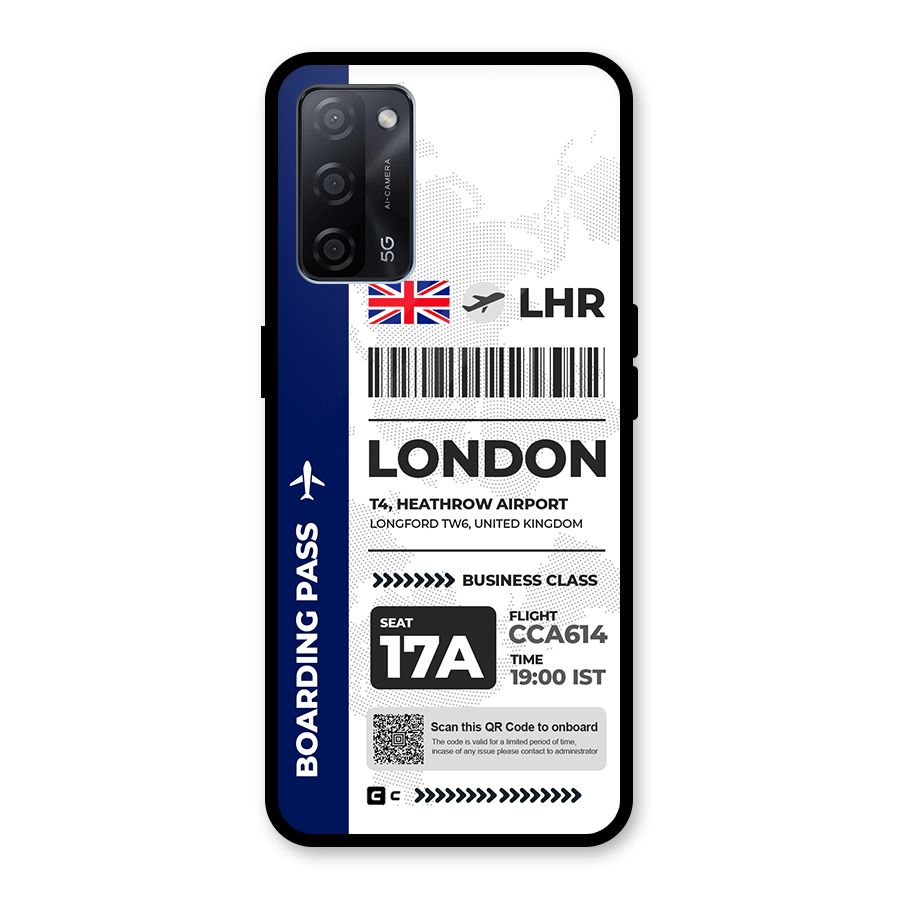 International Boarding Pass London Glass Back Case for Oppo A53s 5G