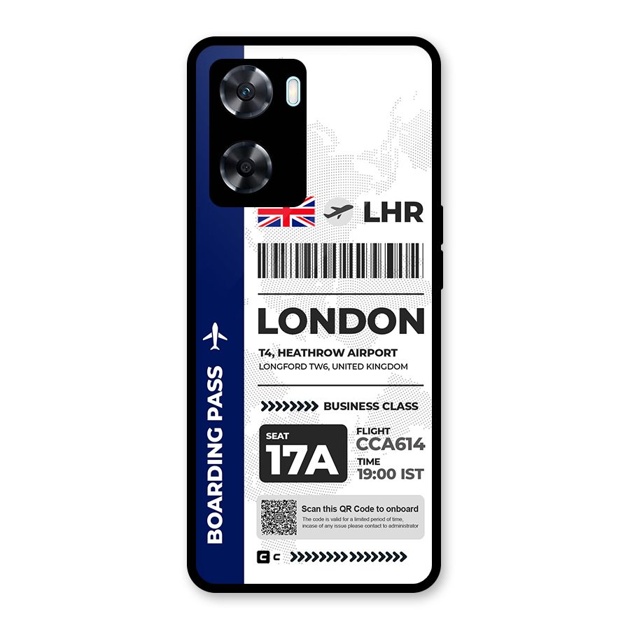 International Boarding Pass London Glass Back Case for Oppo A77