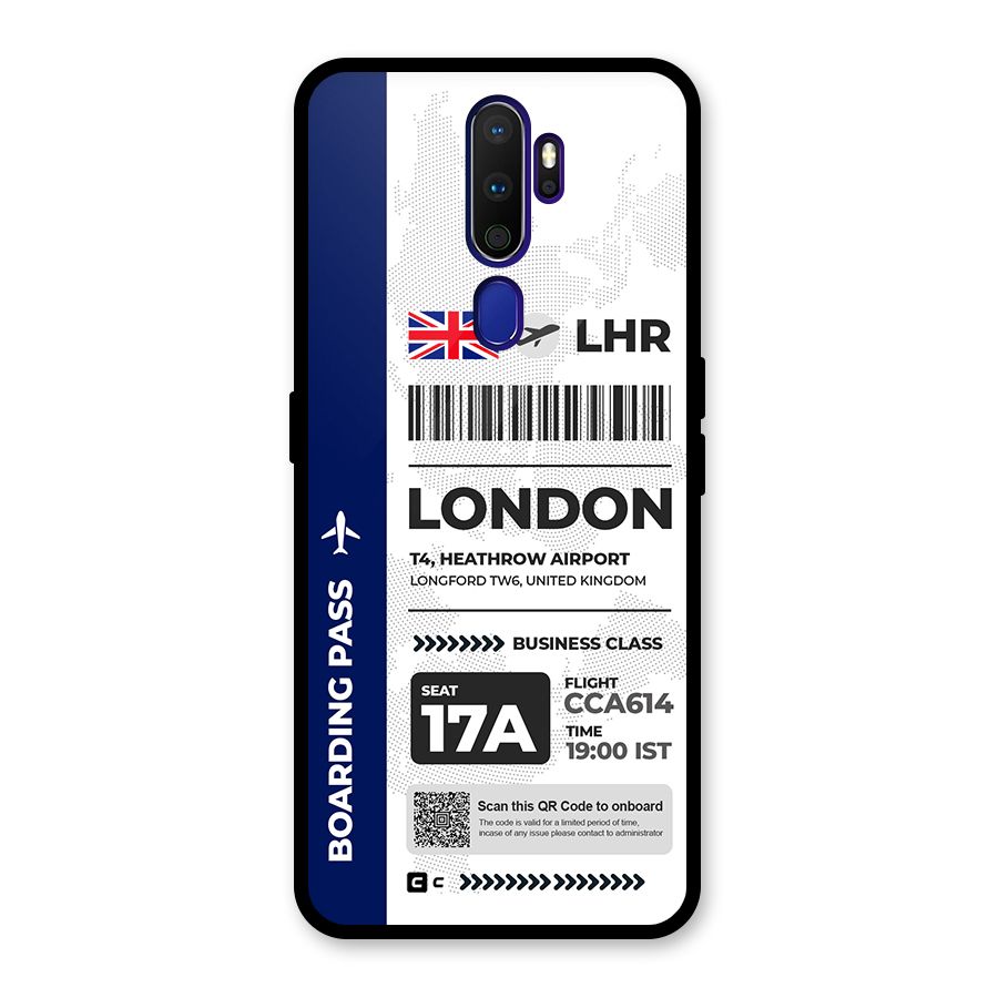 International Boarding Pass London Glass Back Case for Oppo A9 (2020)