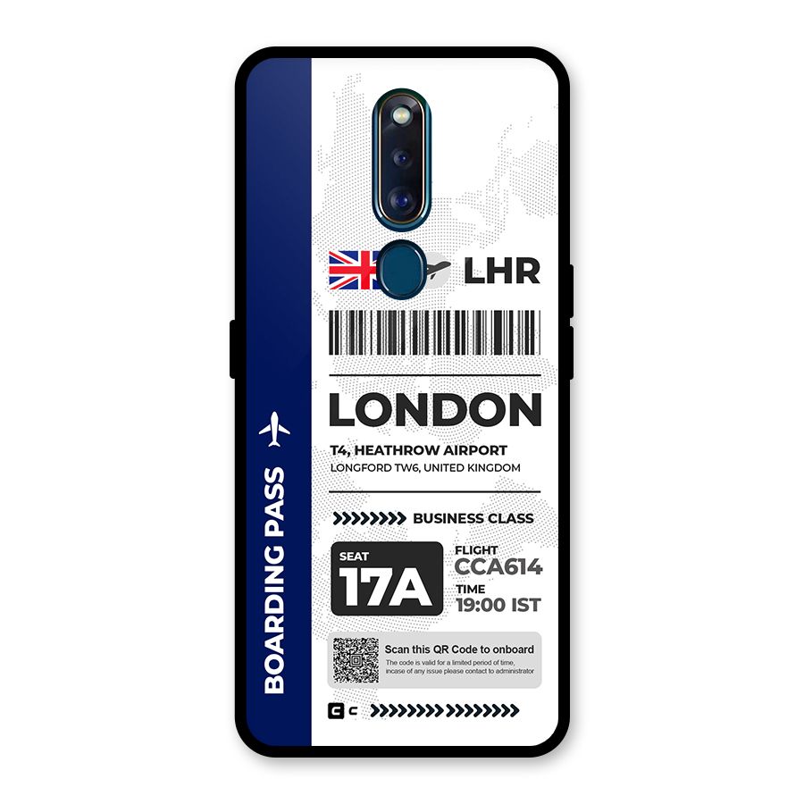 International Boarding Pass London Glass Back Case for Oppo F11 Pro