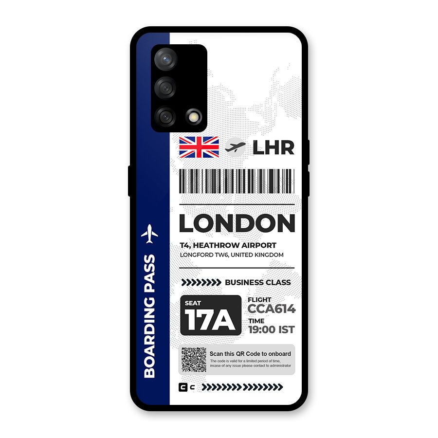 International Boarding Pass London Glass Back Case for Oppo F19