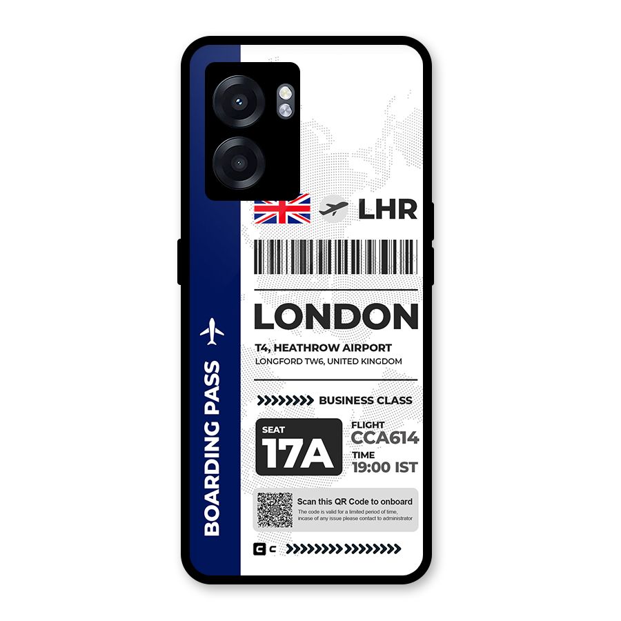 International Boarding Pass London Glass Back Case for Oppo K10 (5G)