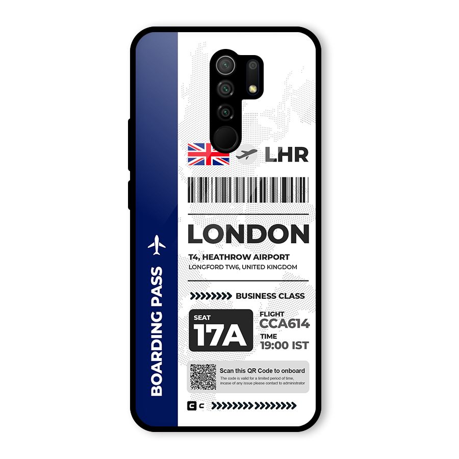 International Boarding Pass London Glass Back Case for Poco M2