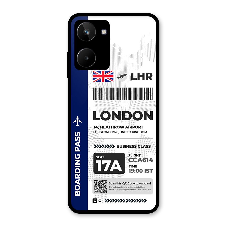International Boarding Pass London Glass Back Case for Realme 10