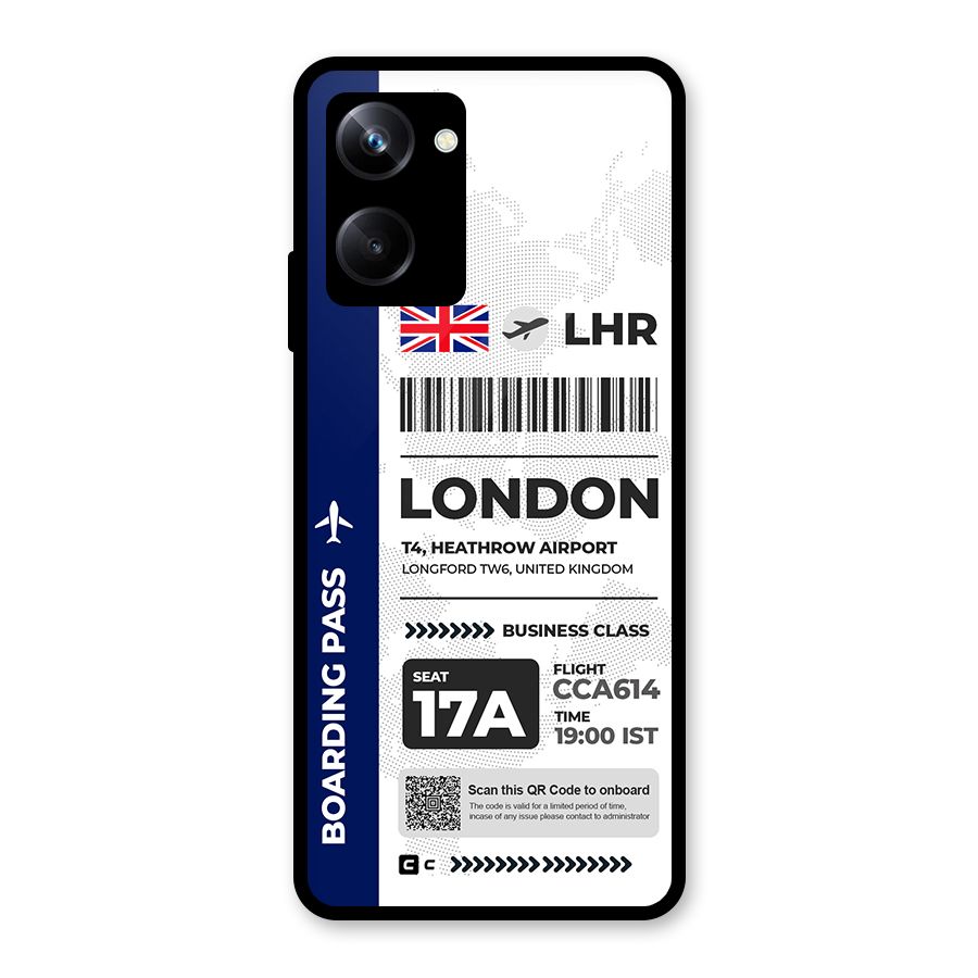 International Boarding Pass London Glass Back Case for Realme 10 Pro