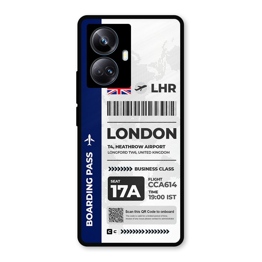 International Boarding Pass London Metal Back Case for Realme 10 Pro Plus