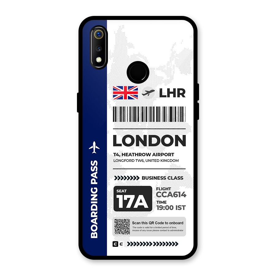 International Boarding Pass London Glass Back Case for Realme 3i