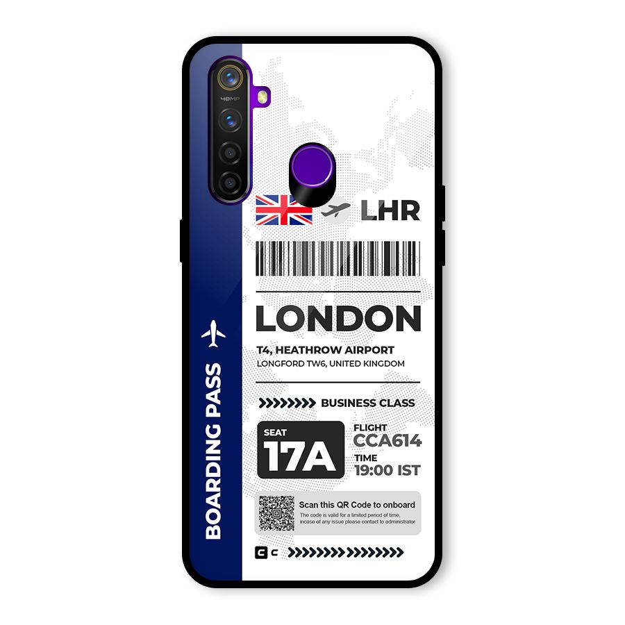 International Boarding Pass London Glass Back Case for Realme 5 Pro