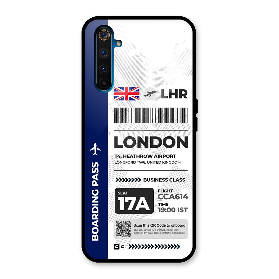 International Boarding Pass London Glass Back Case for Realme 6 Pro