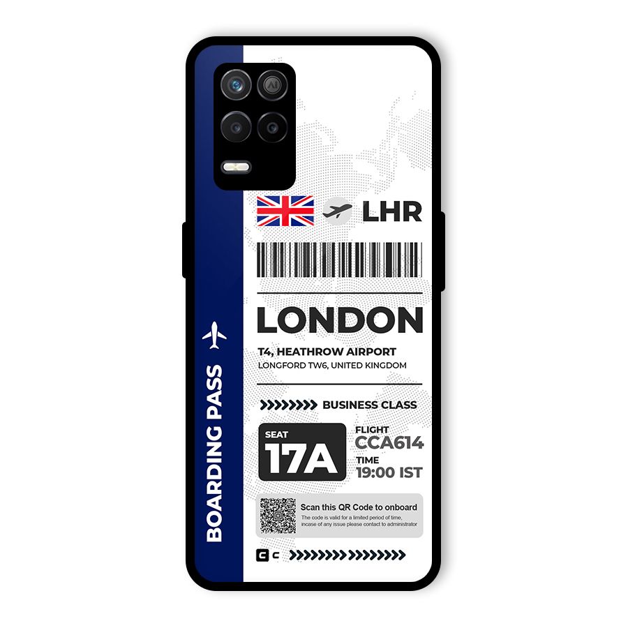 International Boarding Pass London Glass Back Case for Realme 9 5G