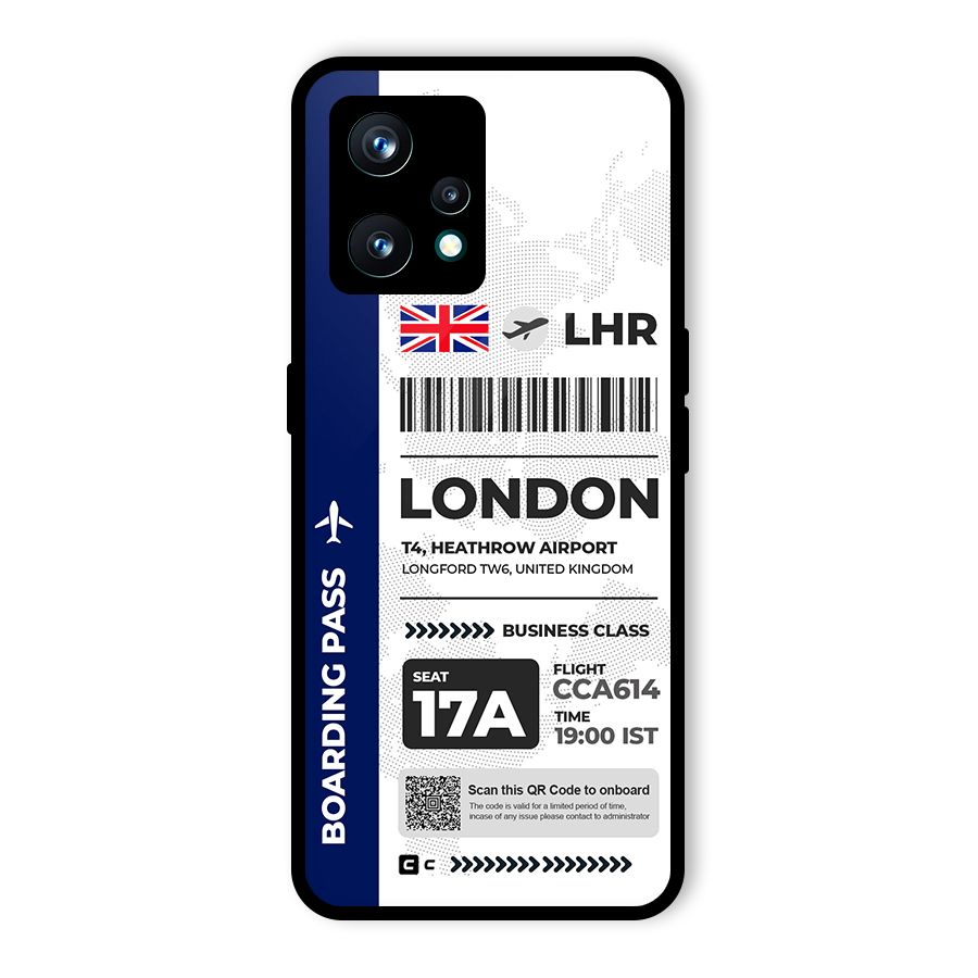 International Boarding Pass London Glass Back Case for Realme 9 Pro Plus 5G