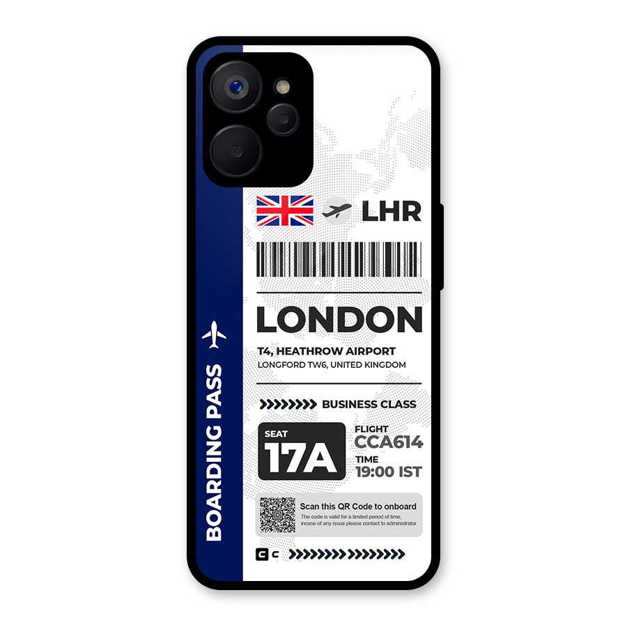 International Boarding Pass London Glass Back Case for Realme 9i 5G