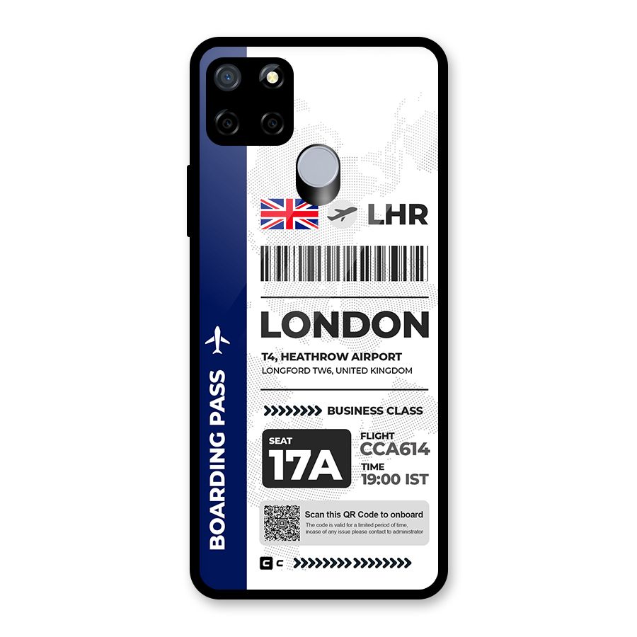 International Boarding Pass London Glass Back Case for Realme C12