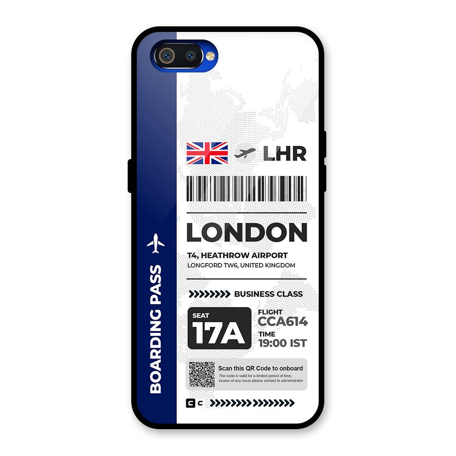 International Boarding Pass London Glass Back Case for Realme C2