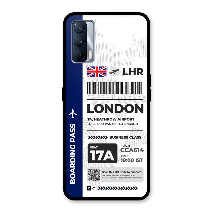 International Boarding Pass London Glass Back Case for Realme X7