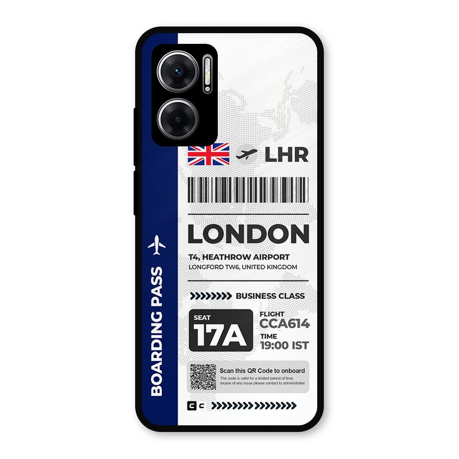 International Boarding Pass London Metal Back Case for Redmi 11 Prime 5G