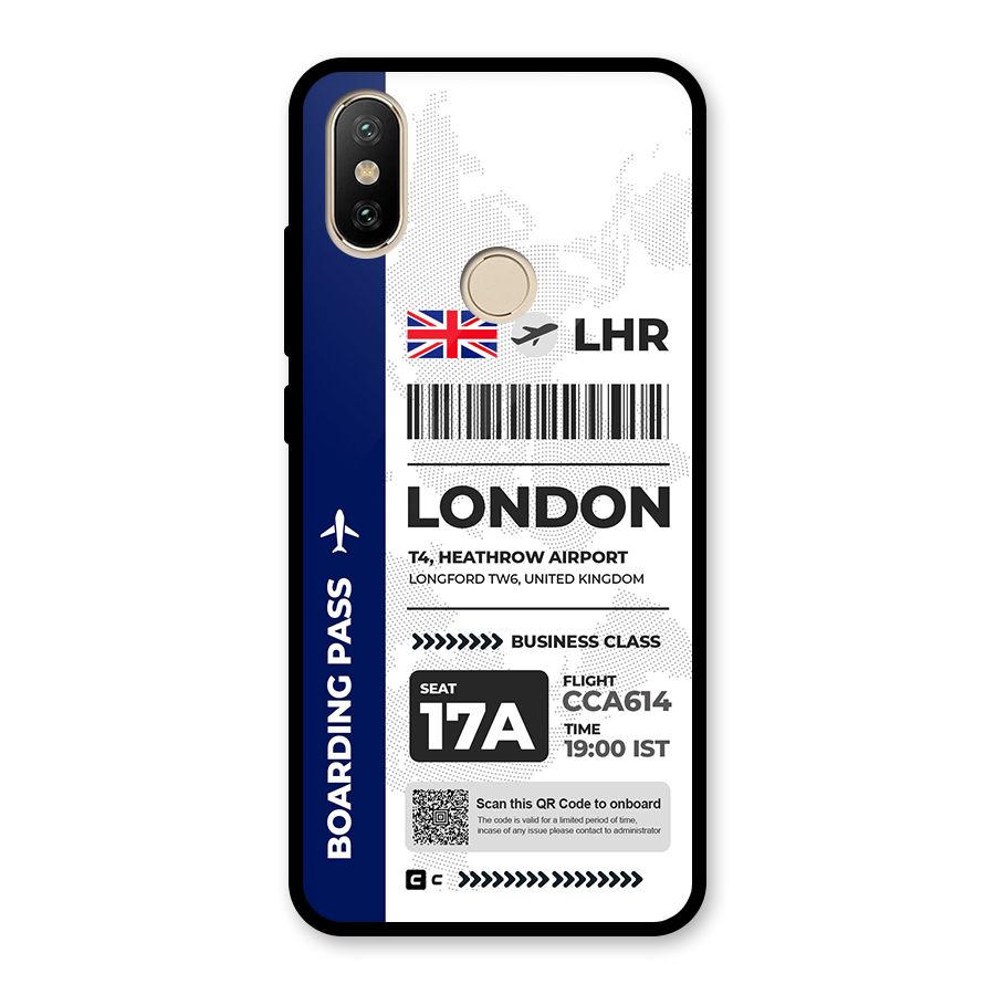 International Boarding Pass London Glass Back Case for Redmi A1