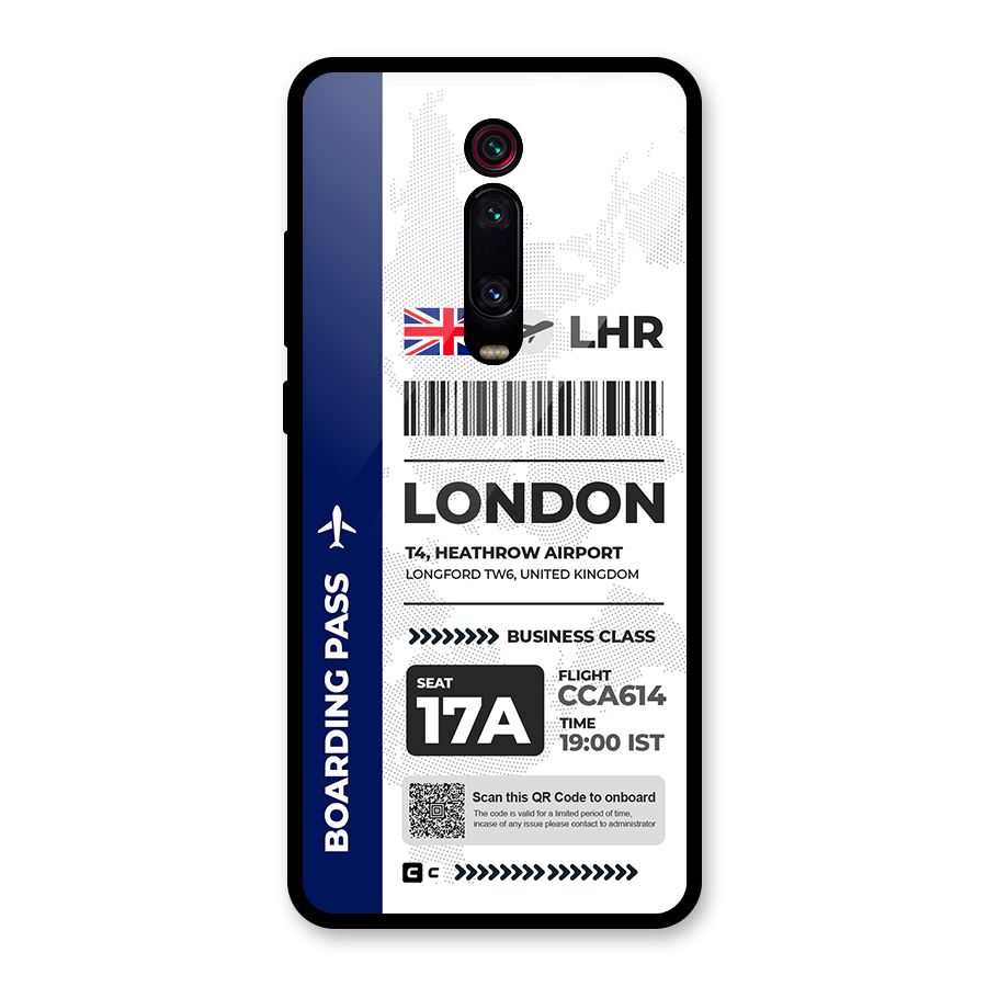 International Boarding Pass London Glass Back Case for Redmi K20 Pro
