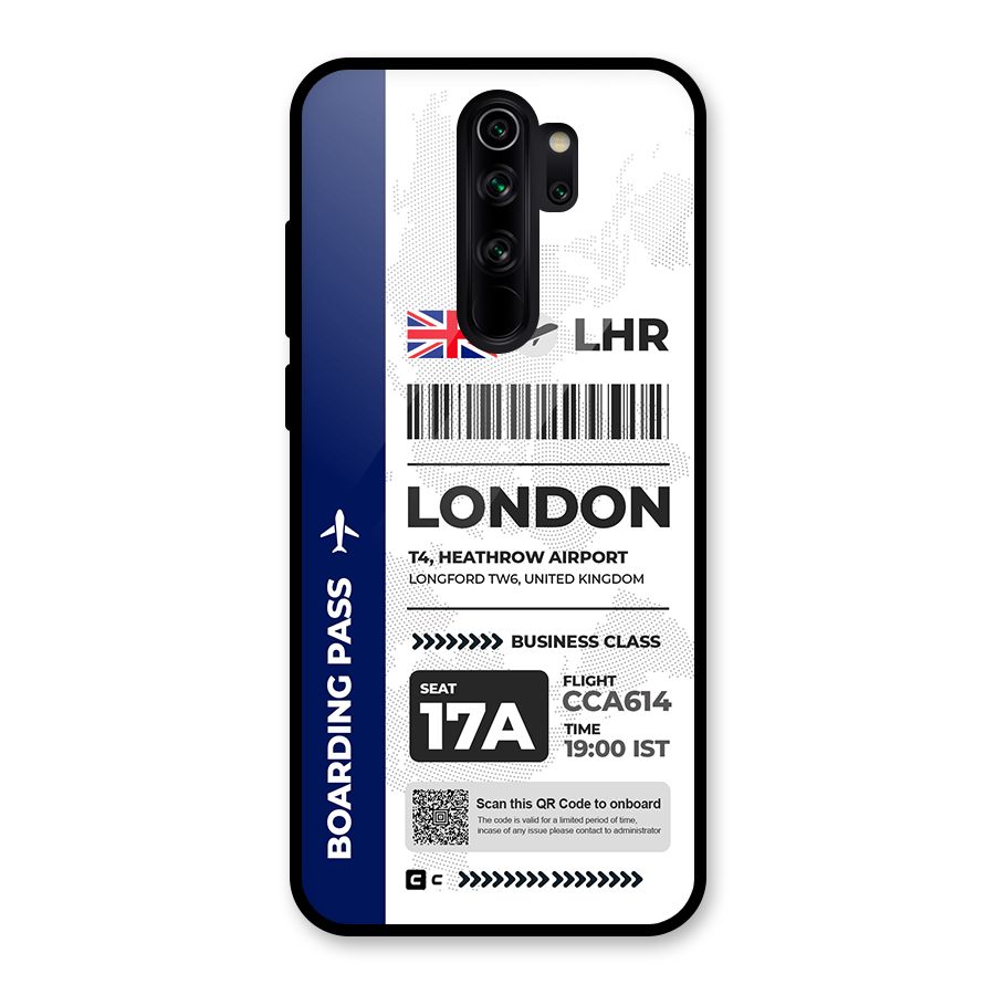 International Boarding Pass London Glass Back Case for Redmi Note 8 Pro
