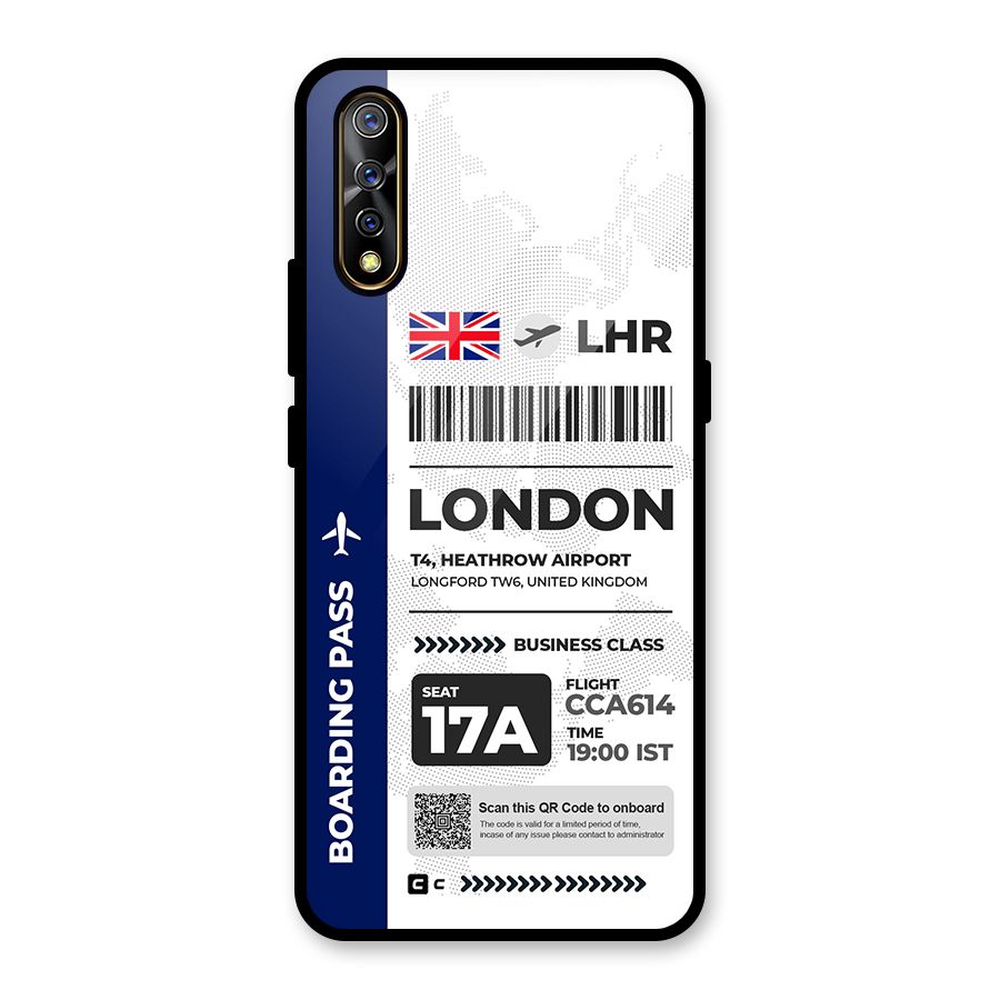 International Boarding Pass London Glass Back Case for Vivo S1
