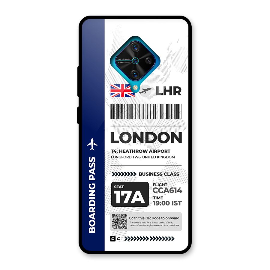 International Boarding Pass London Glass Back Case for Vivo S1 Pro