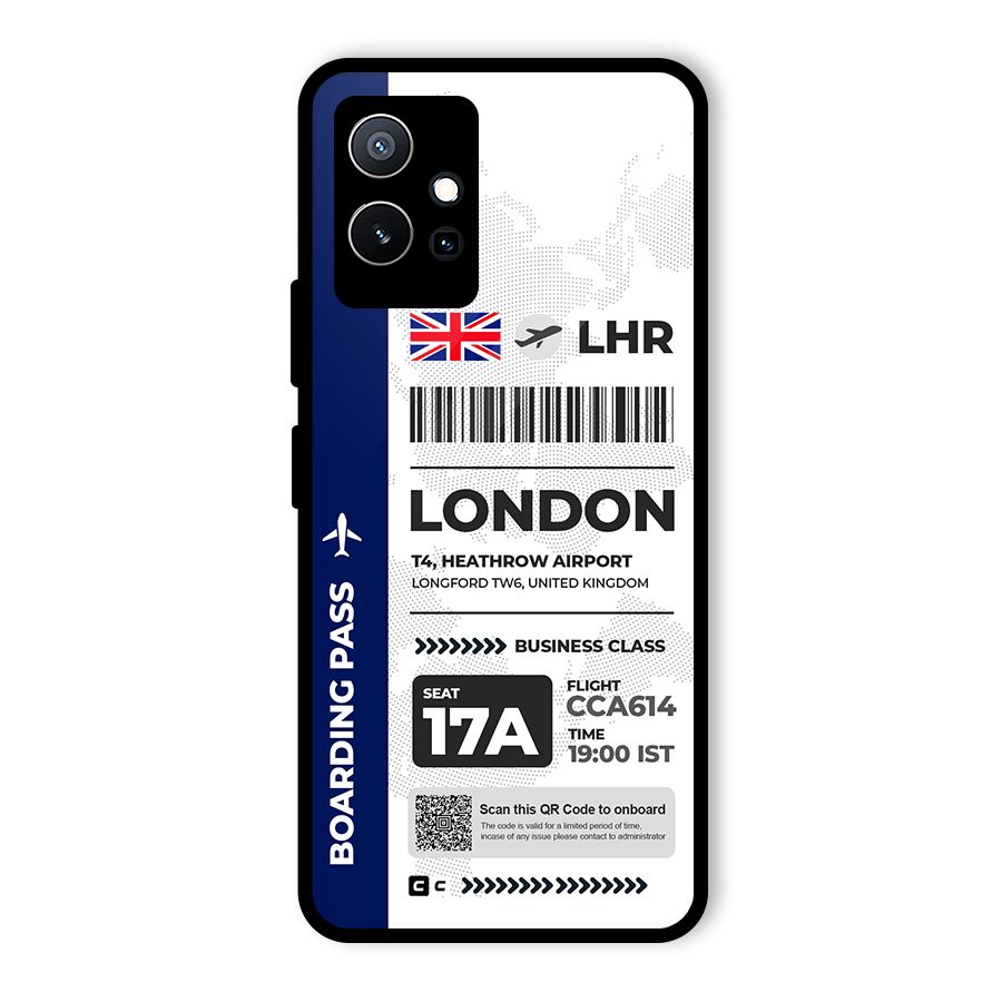 International Boarding Pass London Glass Back Case for Vivo T1 5G