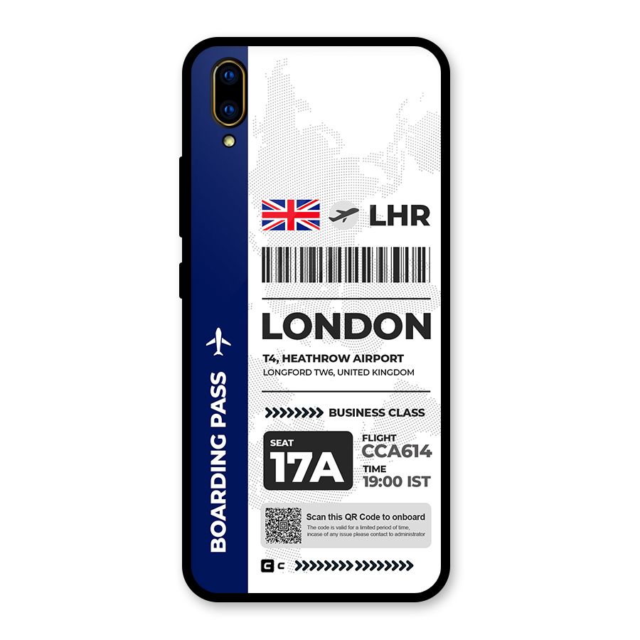 International Boarding Pass London Glass Back Case for Vivo V11 Pro