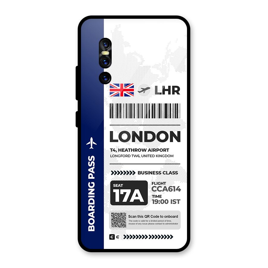 International Boarding Pass London Glass Back Case for Vivo V15 Pro